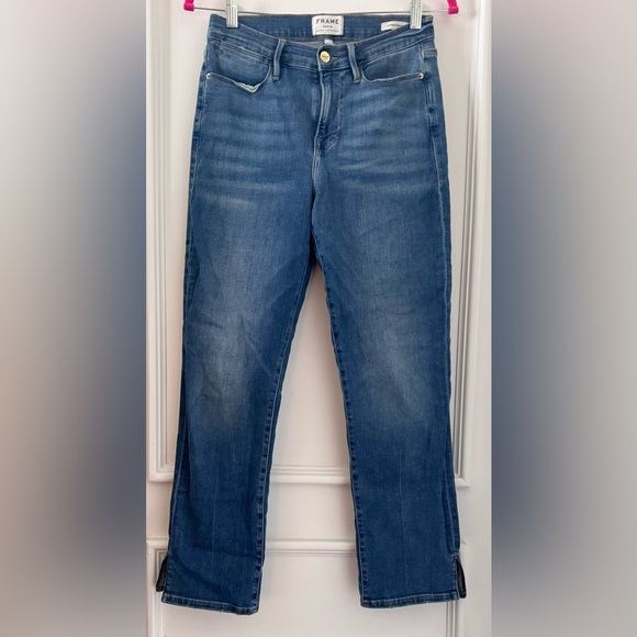 FRAME Le High Rise Straight Ankle Slit - Picture 2 of 9